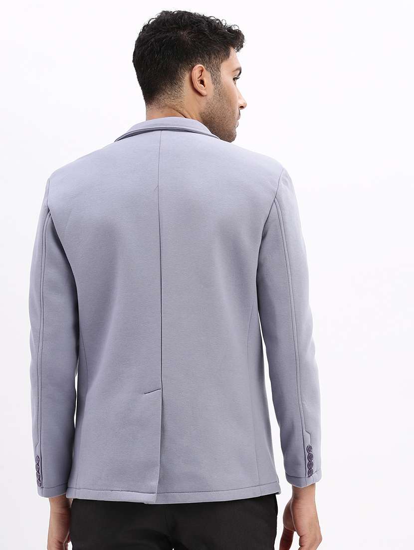 men's solid notched lapel single breasted blazer - 21276893 -  Standard Image - 3