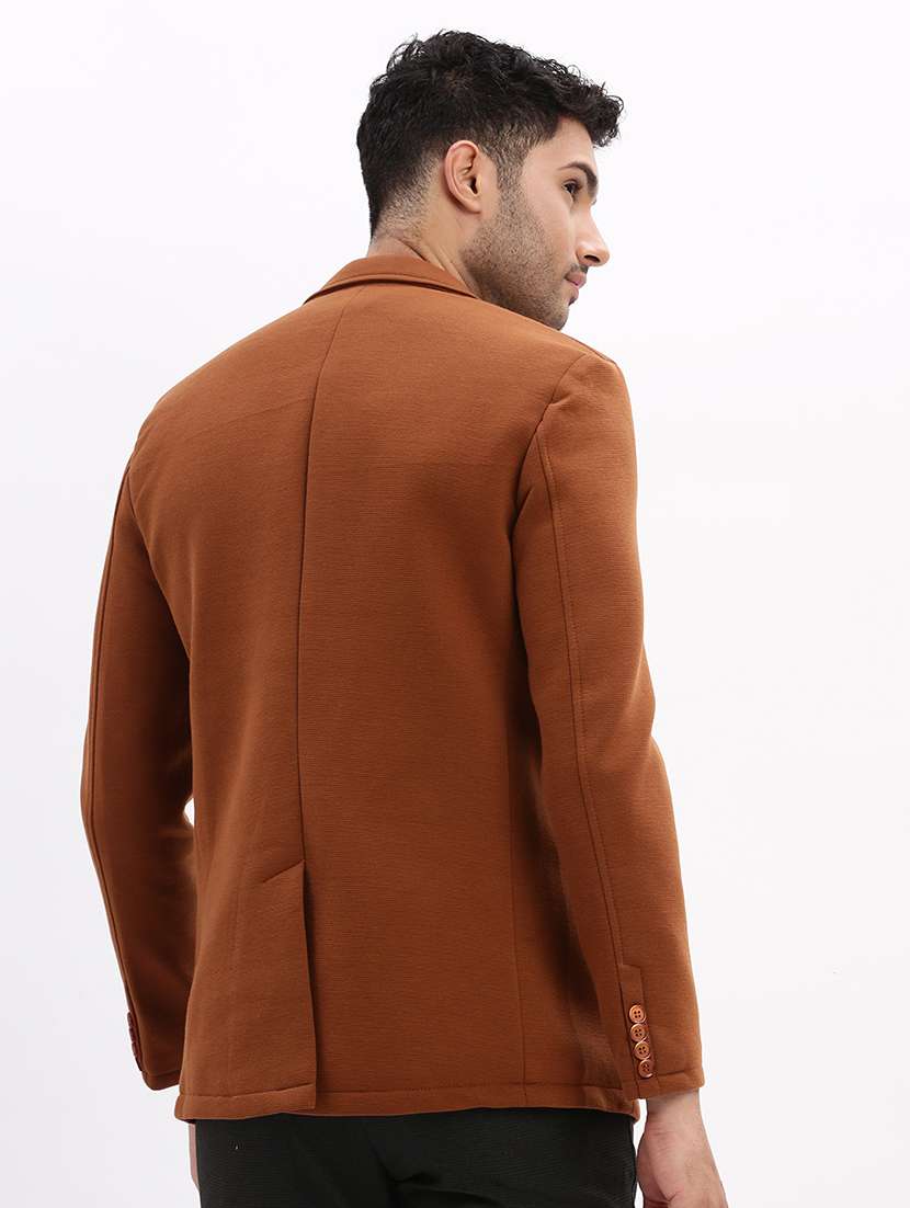 men's solid notched lapel single breasted blazer - 21276902 -  Standard Image - 3