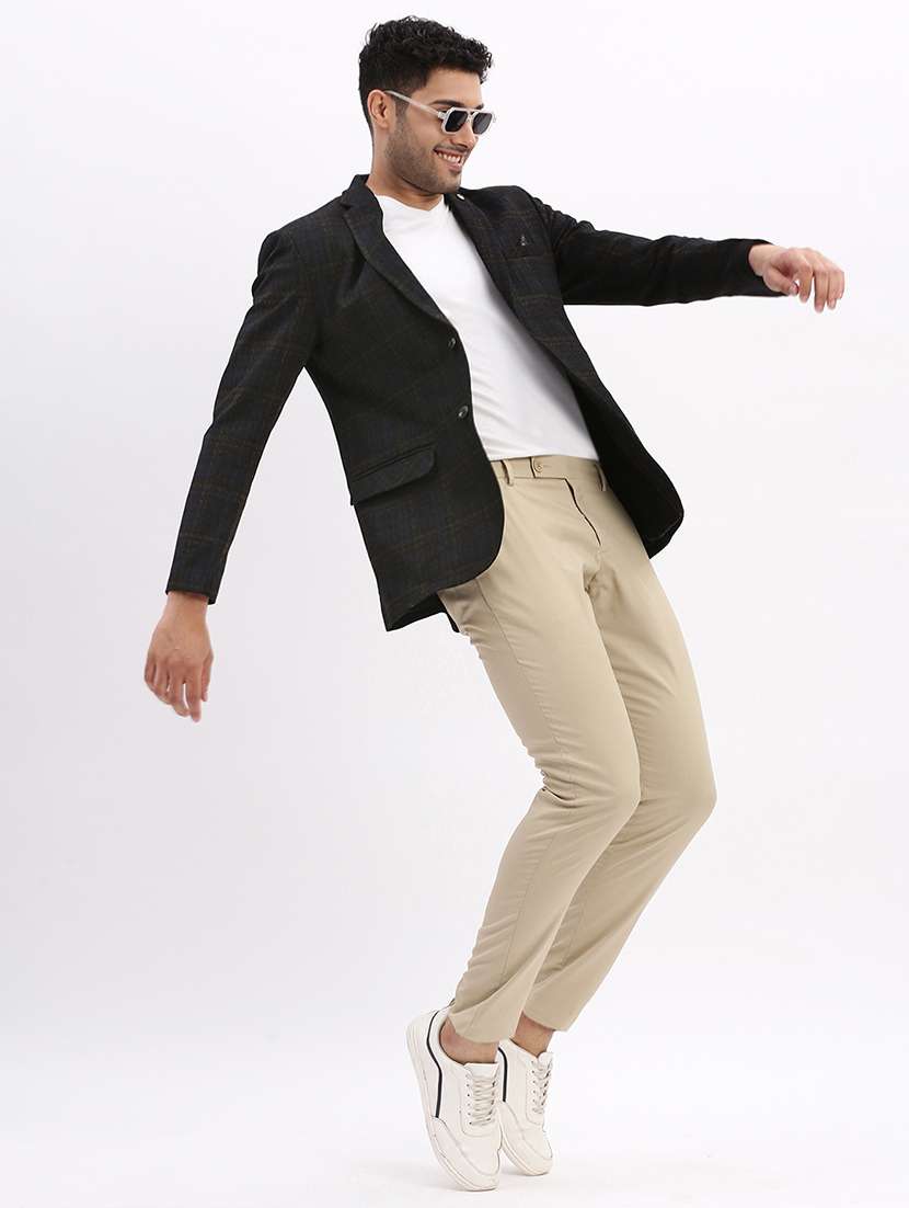 men's solid notched lapel single breasted blazer - 21276907 -  Standard Image - 5