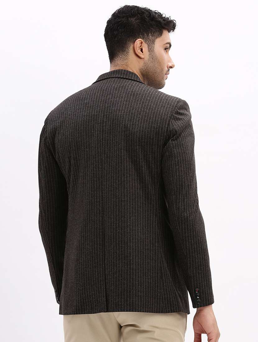 men's striped notched lapel single breasted blazer - 21276908 -  Standard Image - 3