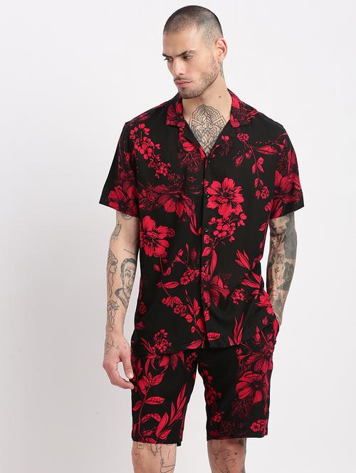 men printed cotton co-ord set - 21276936 -  Standard Image - 0
