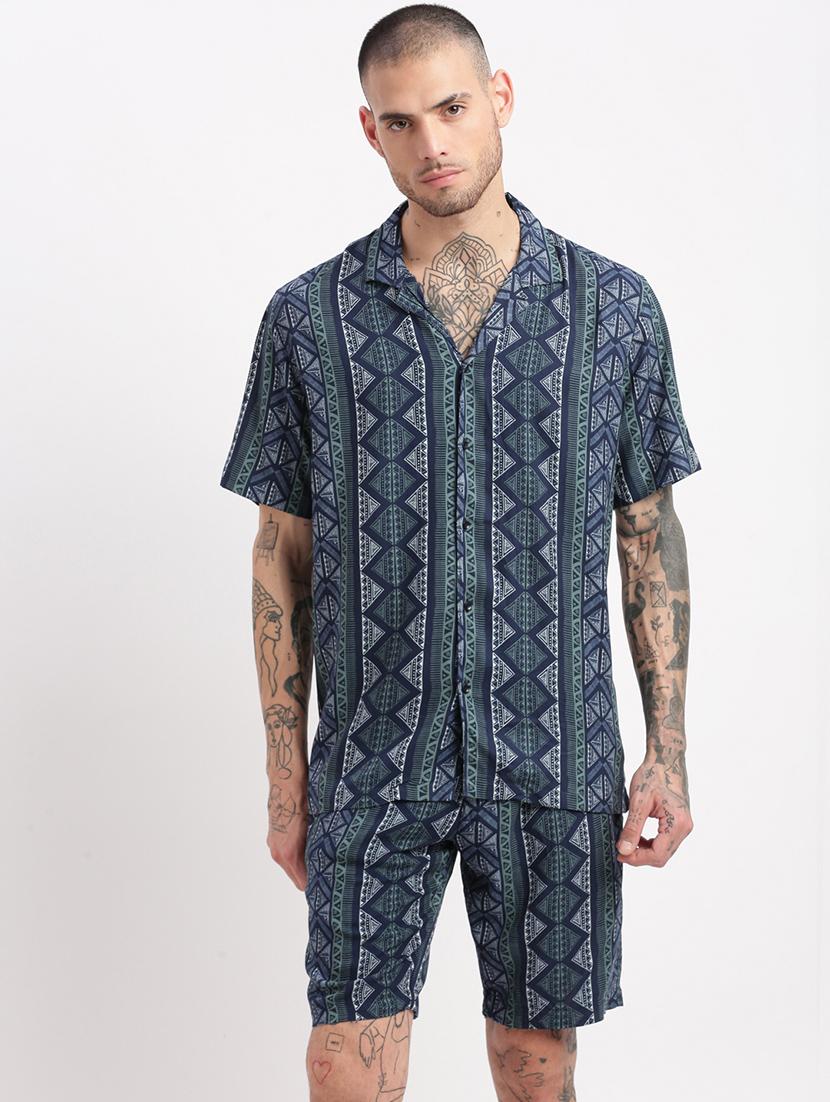 men printed cotton co-ord set - 21276937 - Zoom Image - 0