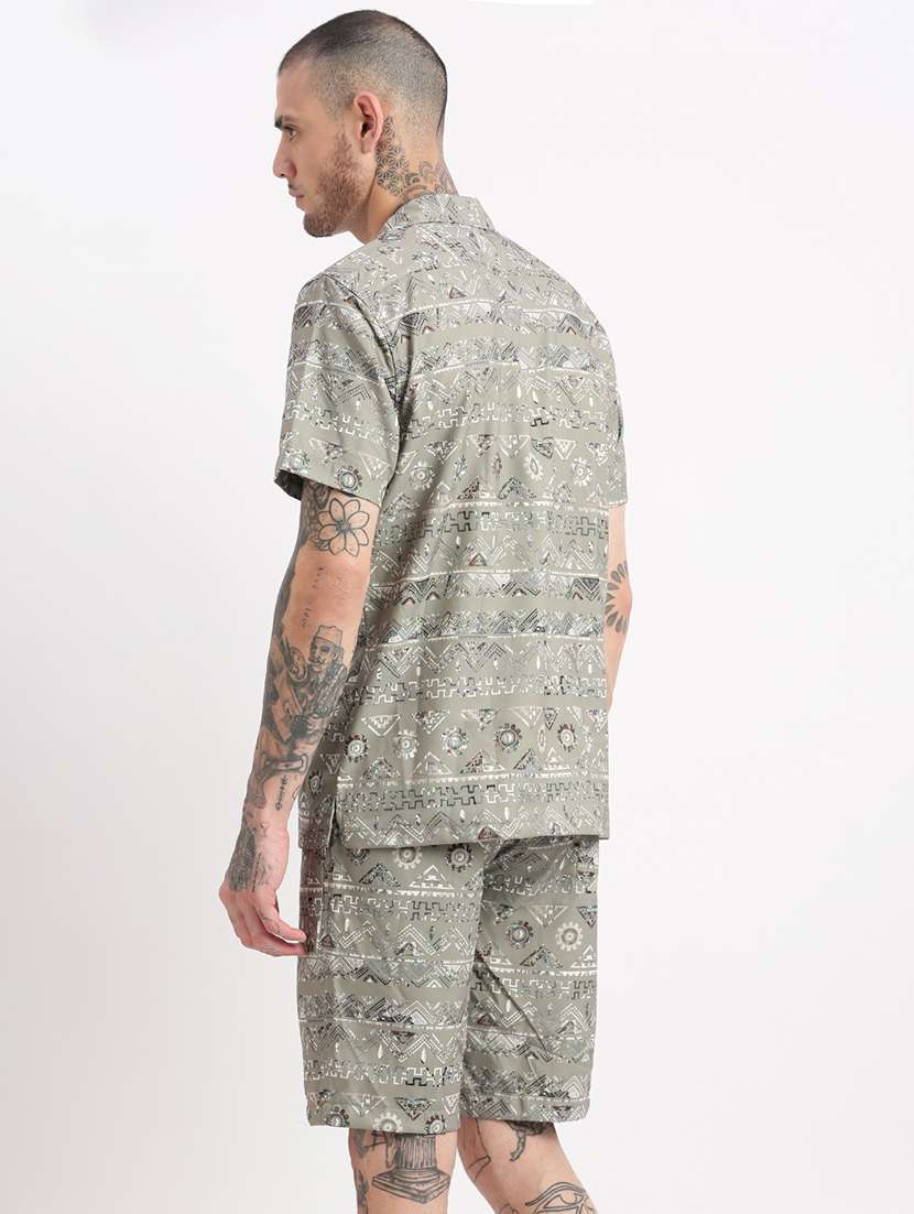 men printed cotton co-ord set - 21276964 -  Standard Image - 3