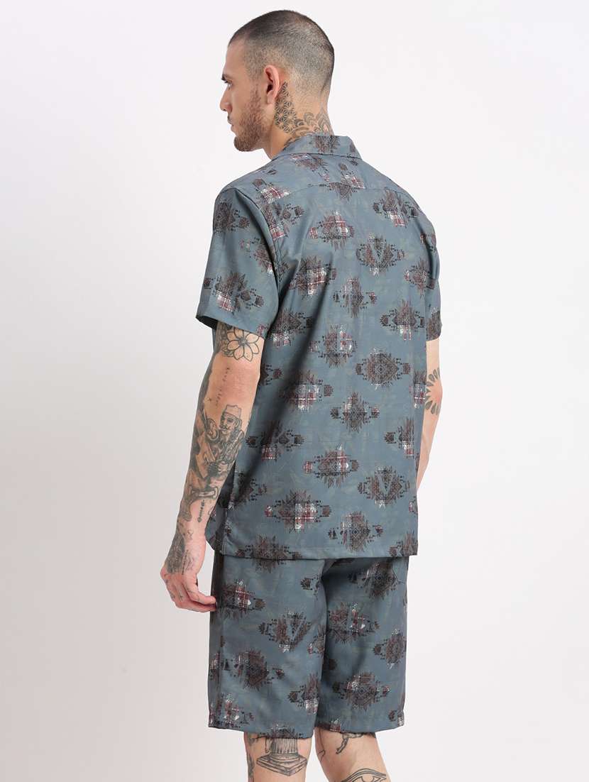 men printed cotton co-ord set - 21276974 -  Standard Image - 3