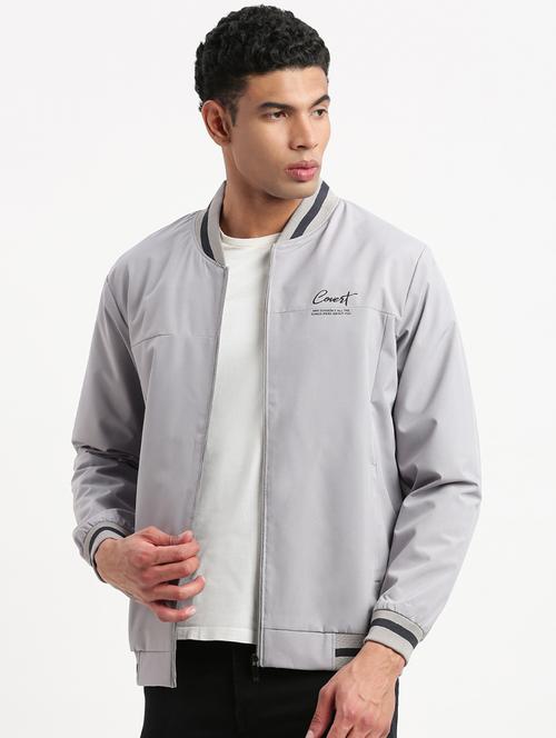 men long sleeves mandarin neck bomber jacket - 21277084 - Standard Image - 0