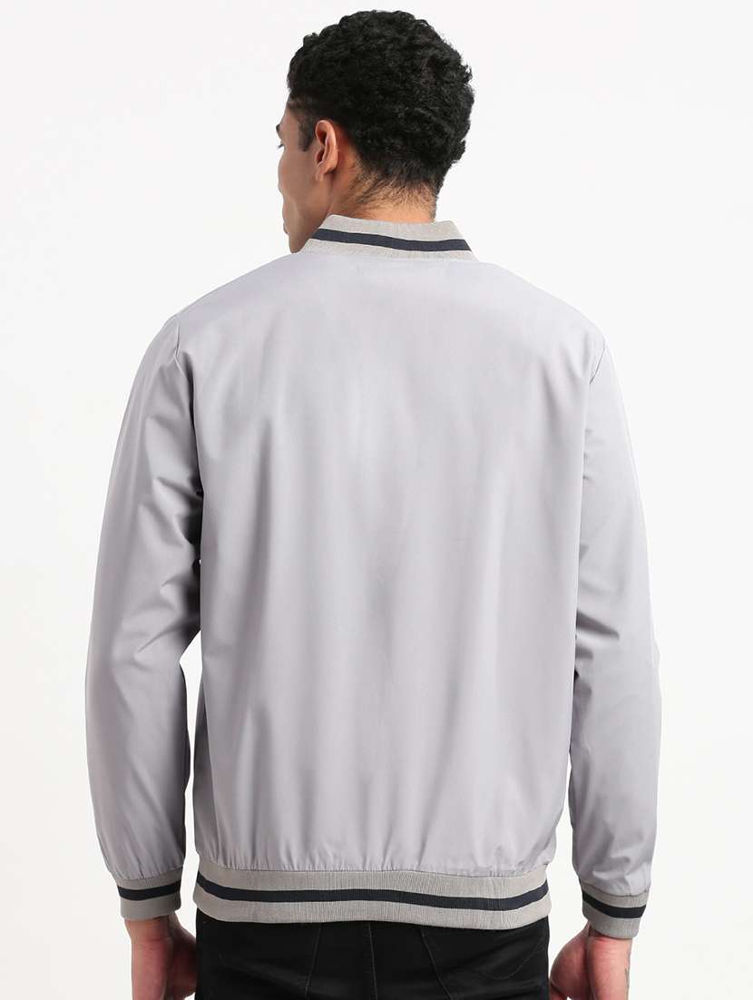 men long sleeves mandarin neck bomber jacket - 21277084 - Standard Image - 3