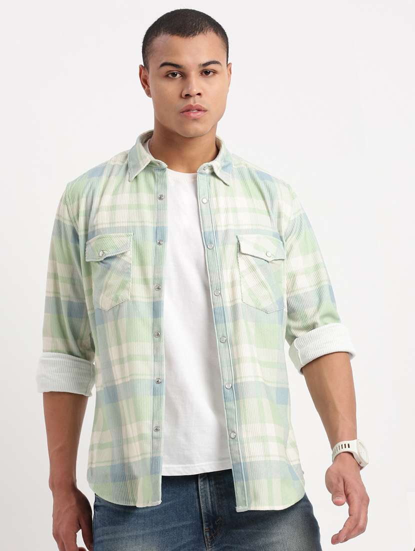 men checkered casual shirt