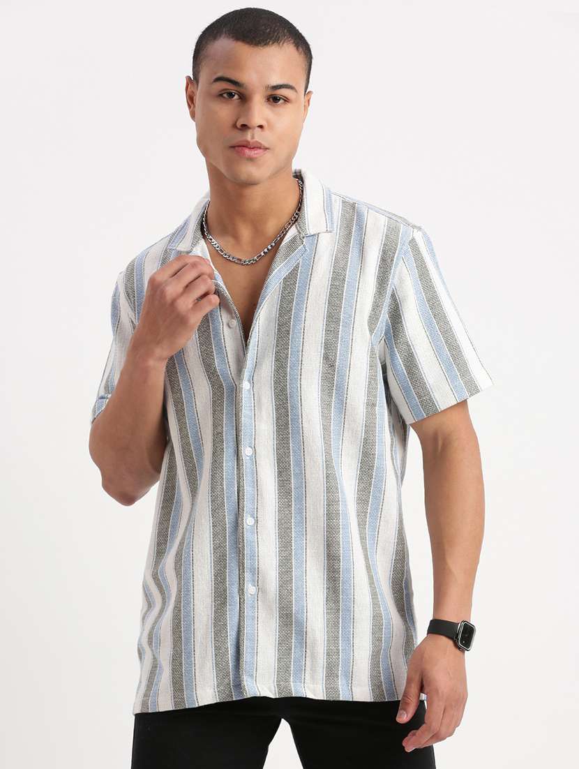 men striped casual shirt
