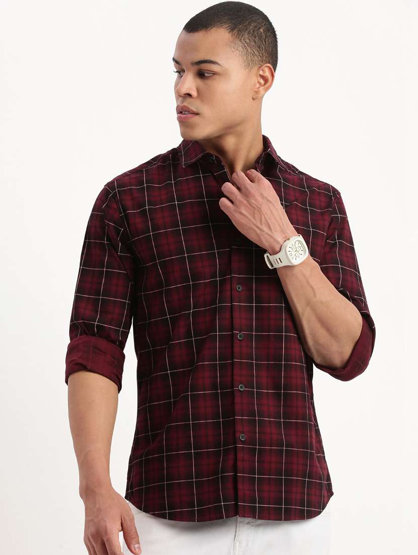 men checkered casual shirt