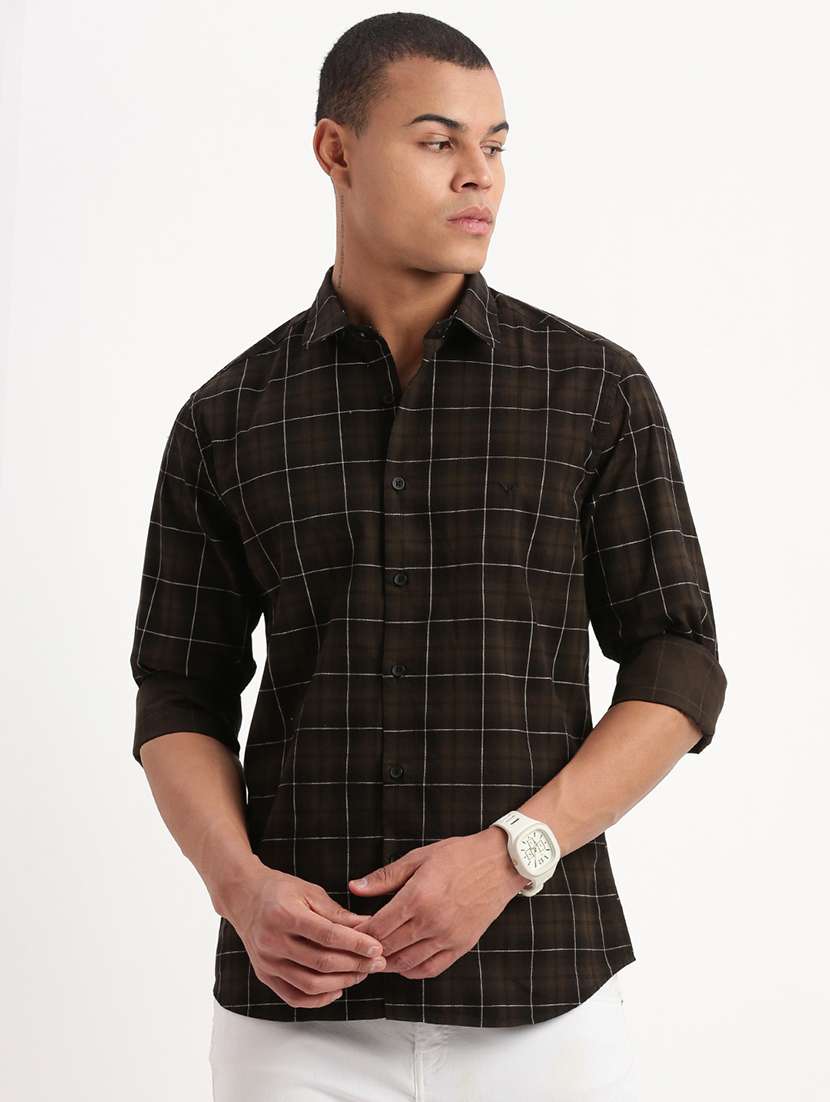 men checkered casual shirt