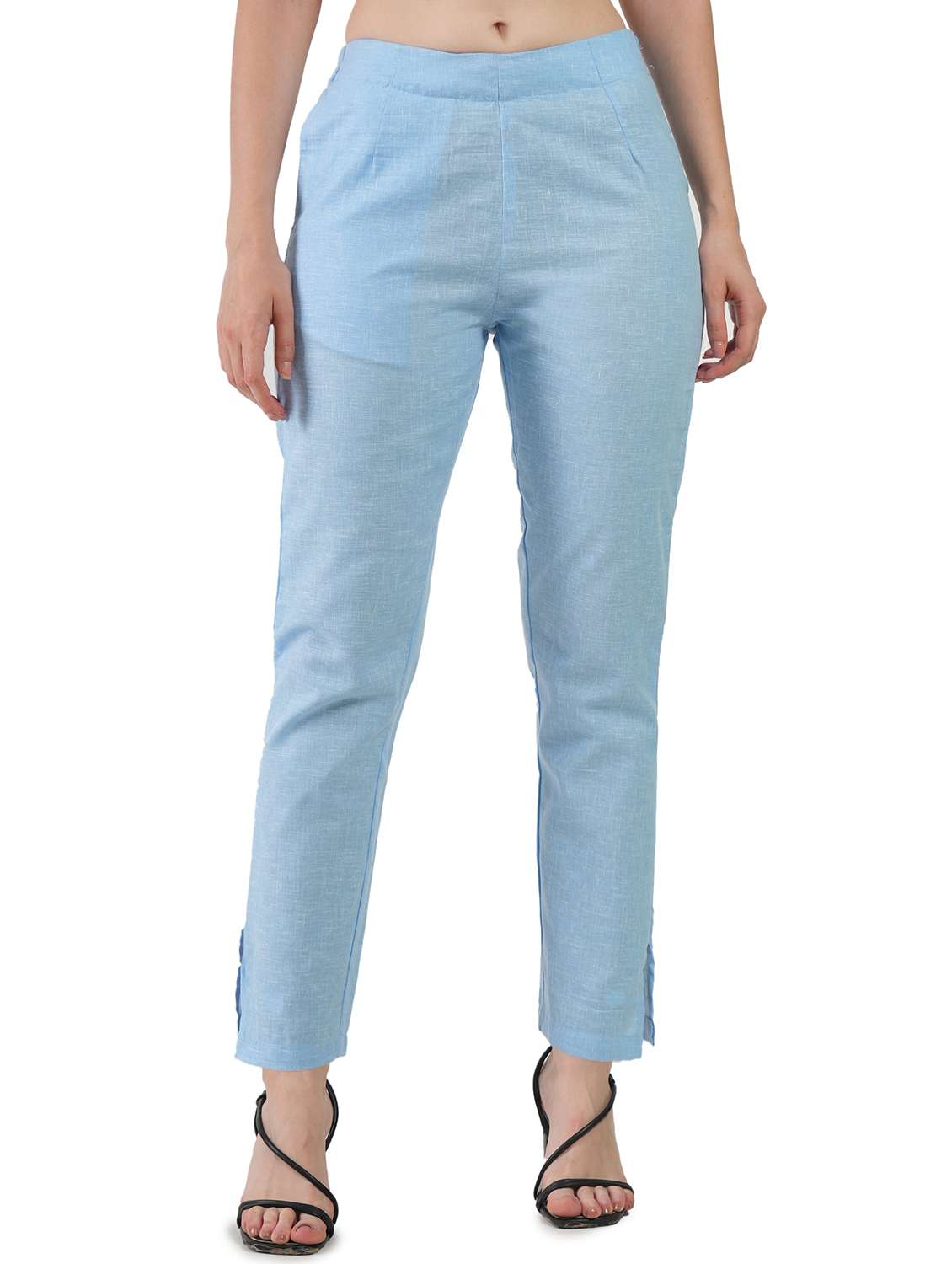 women solid mid rise cigarette pant - 21277308 - Zoom Image - 0