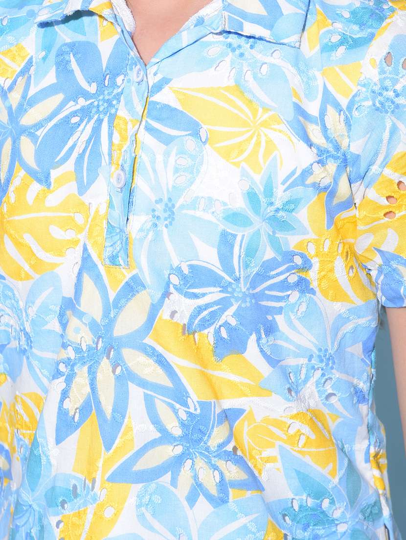 white printed cotton top - 21277322 -  Standard Image - 5