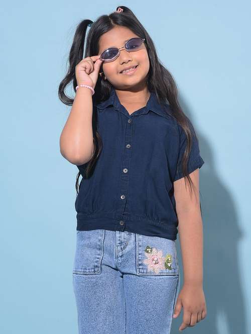 navy blue viscose top - 21277325 - Standard Image - 0