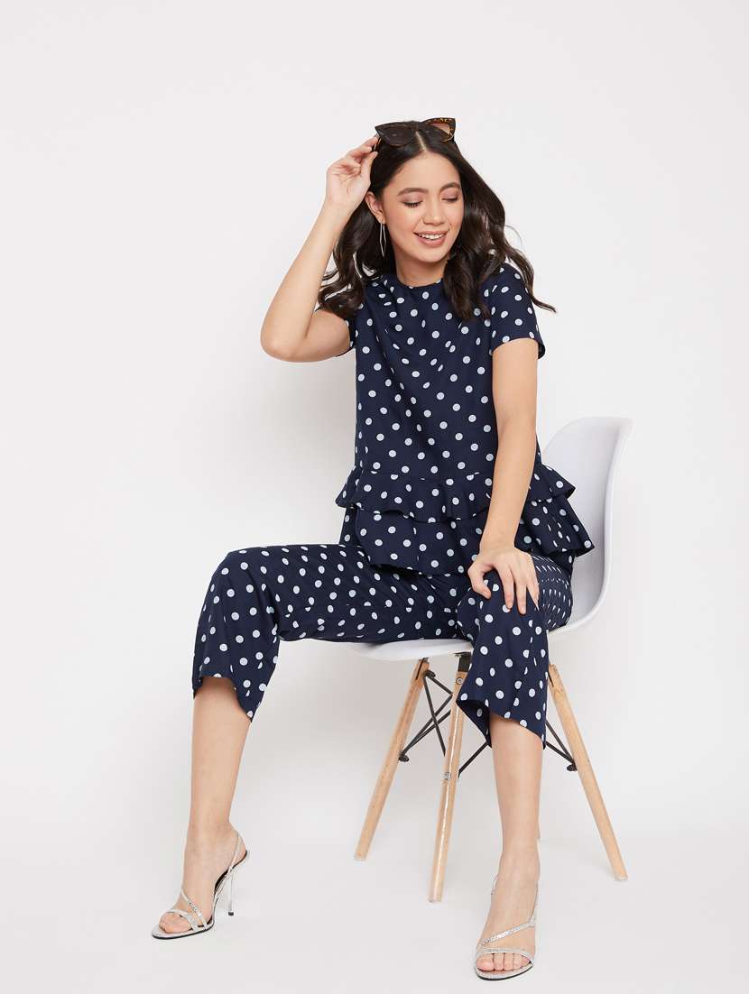 women navy blue top and trouser set co-ords - 21277342 -  Standard Image - 3