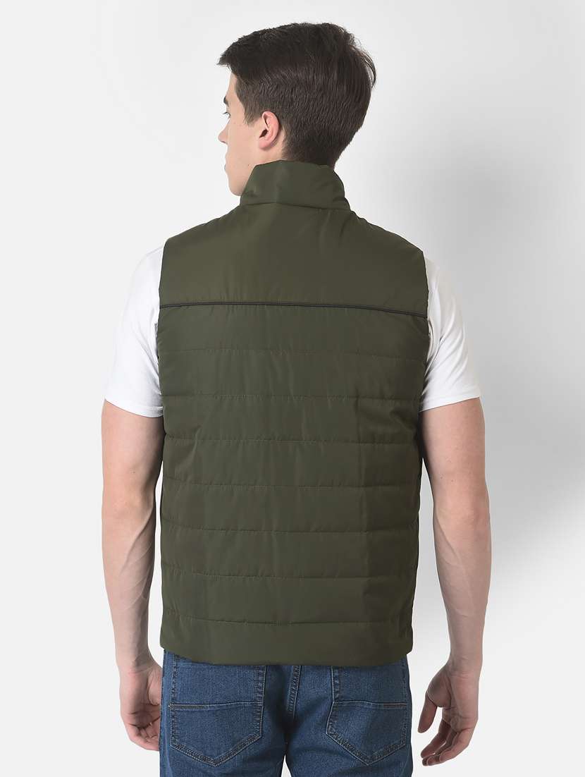 olive polyester casual jacket - 21277363 - Standard Image - 3