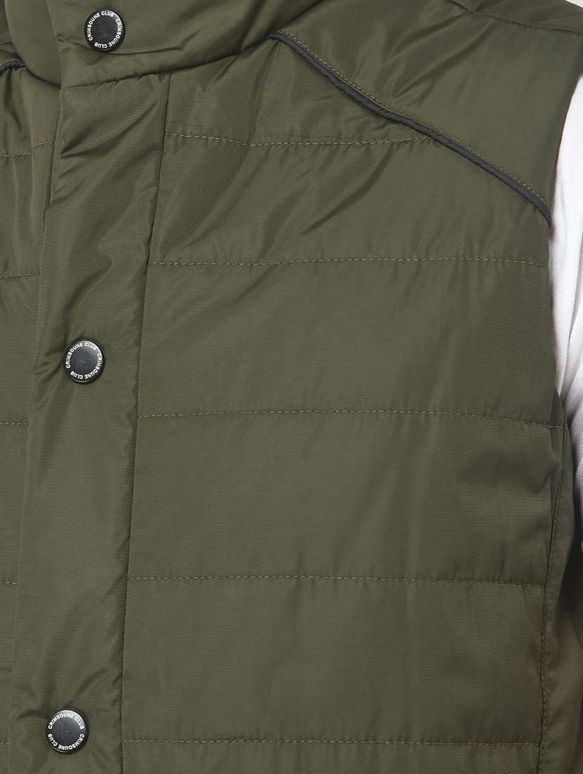 olive polyester casual jacket - 21277363 - Standard Image - 5