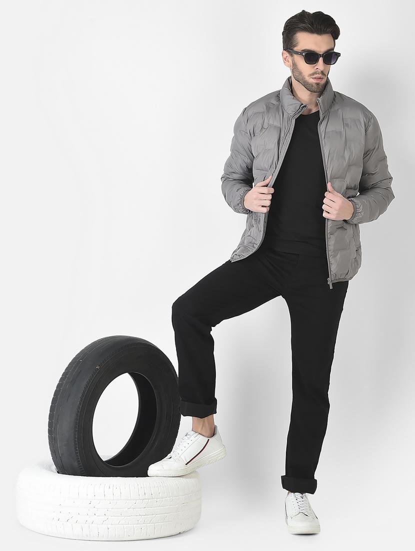 men solid long sleeve quilted jacket - 21277375 - Standard Image - 5