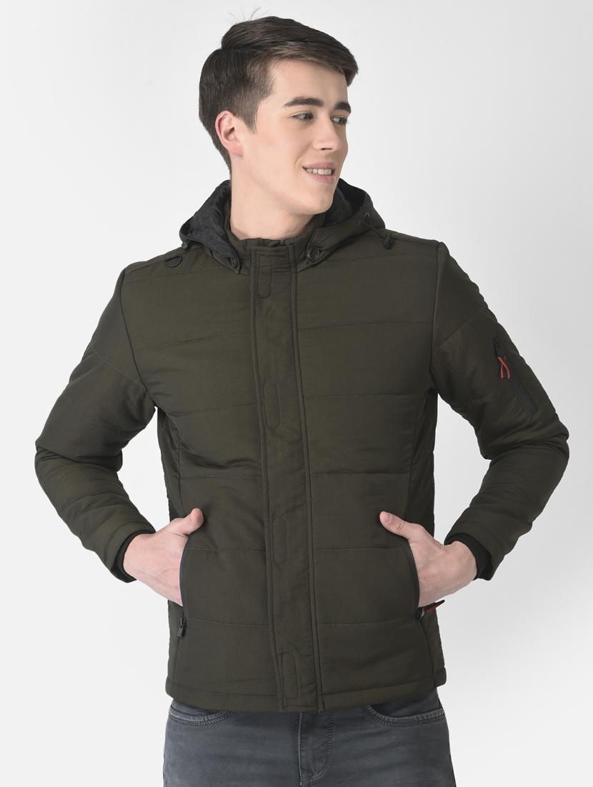 olive polyester casual jacket - 21277379 - Zoom Image - 0