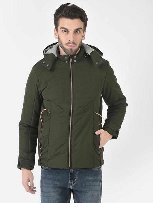 olive polyester casual jacket - 21277392 -  Standard Image - 0