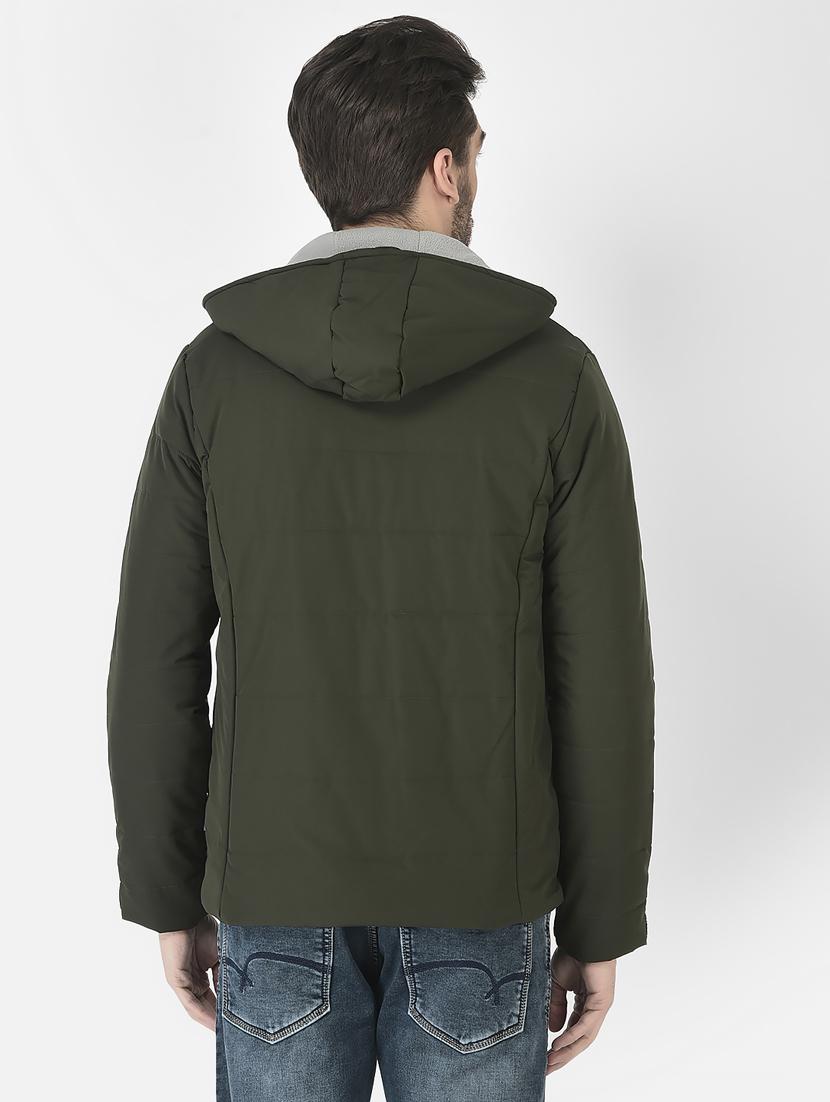 olive polyester casual jacket - 21277392 - Standard Image - 3