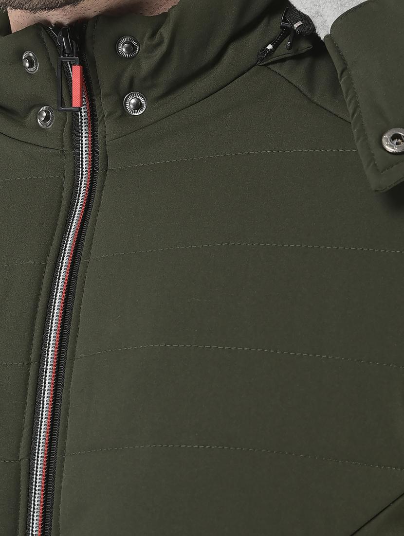 olive polyester casual jacket - 21277392 - Standard Image - 5
