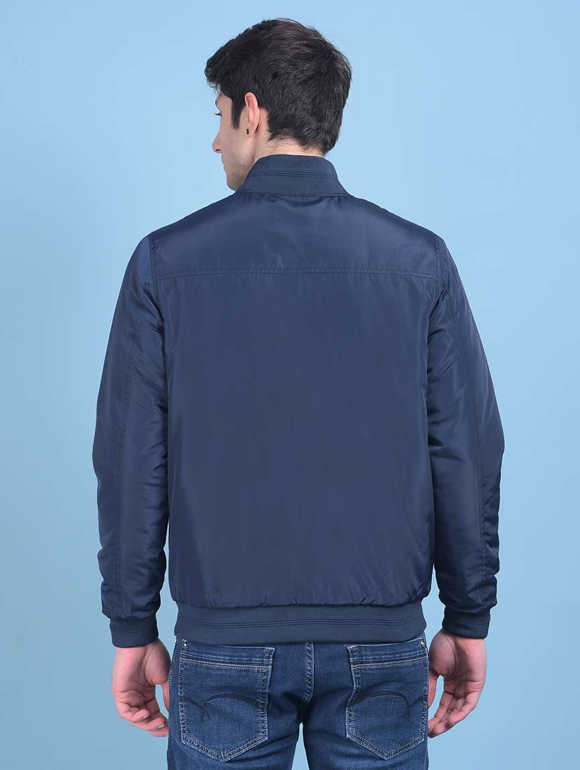 navy blue polyester casual jacket - 21277415 -  Standard Image - 5