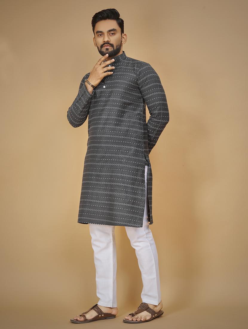 men long sleeve printed long kurta - 21277555 - Zoom Image - 0
