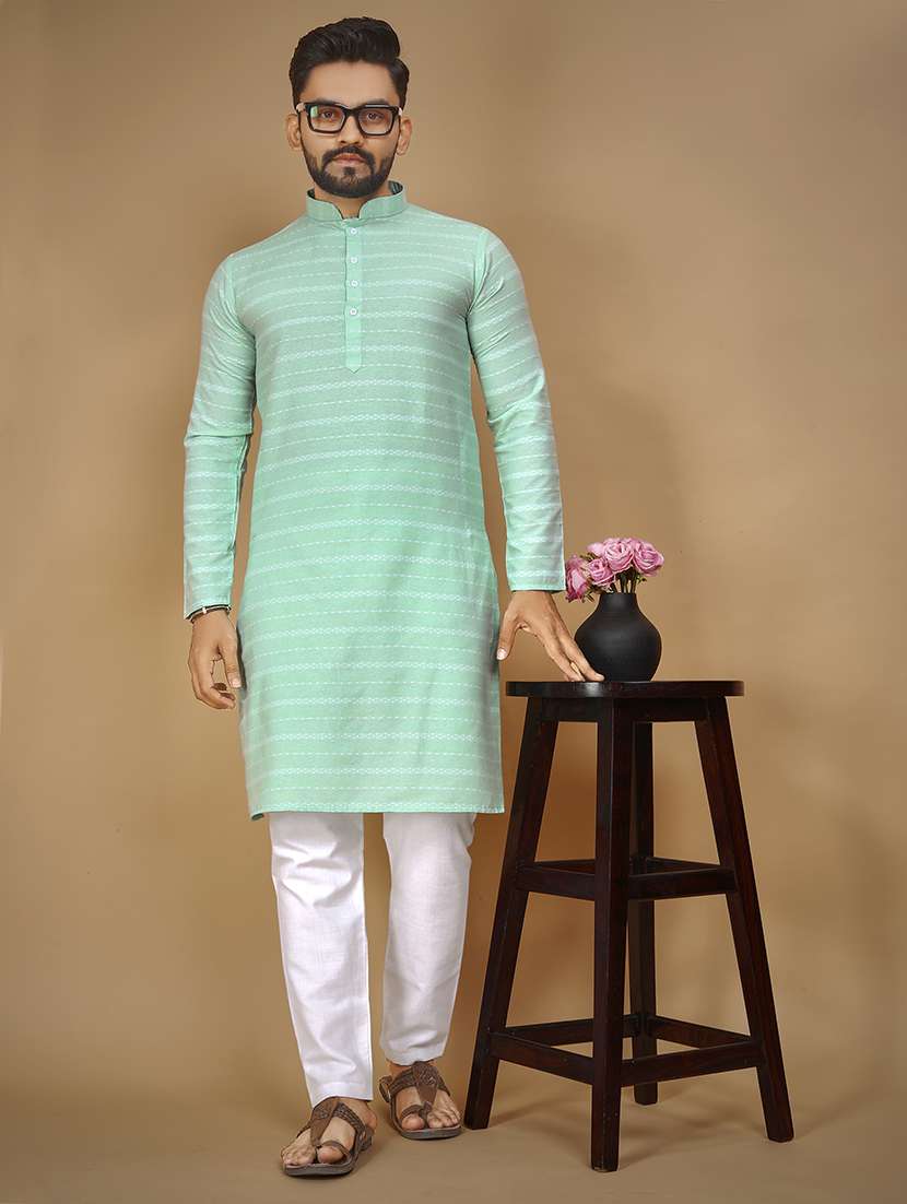 men long sleeve printed long kurta - 21277557 -  Standard Image - 3