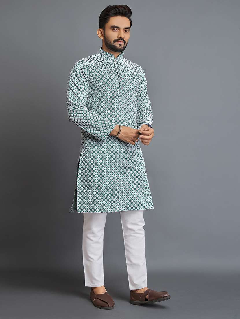 men long sleeve self-designed long kurta