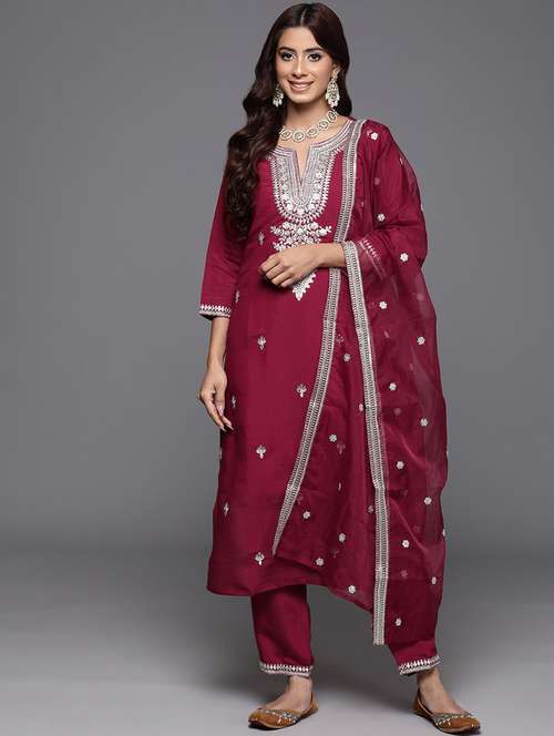 women kurta pant set with dupatta - 21278122 -  Standard Image - 0