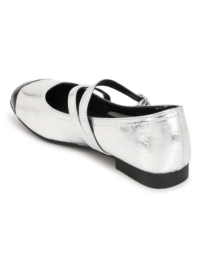 silver pu ballerina - 21278252 -  Standard Image - 3