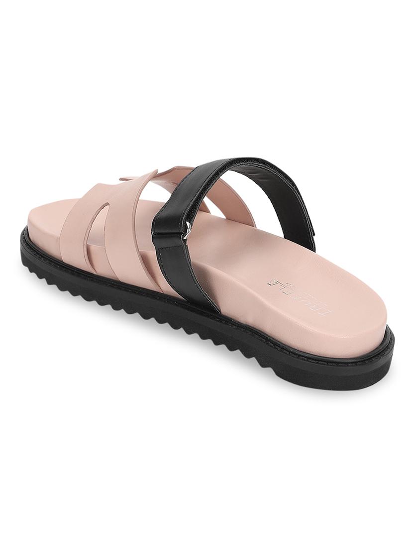 pink pu slides flip flops - 21278260 - Standard Image - 3