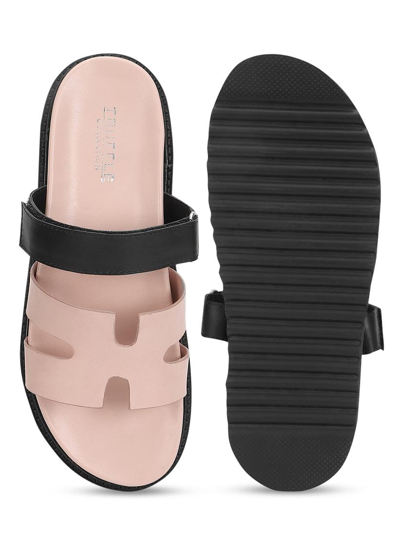 pink pu slides flip flops - 21278260 - Standard Image - 5