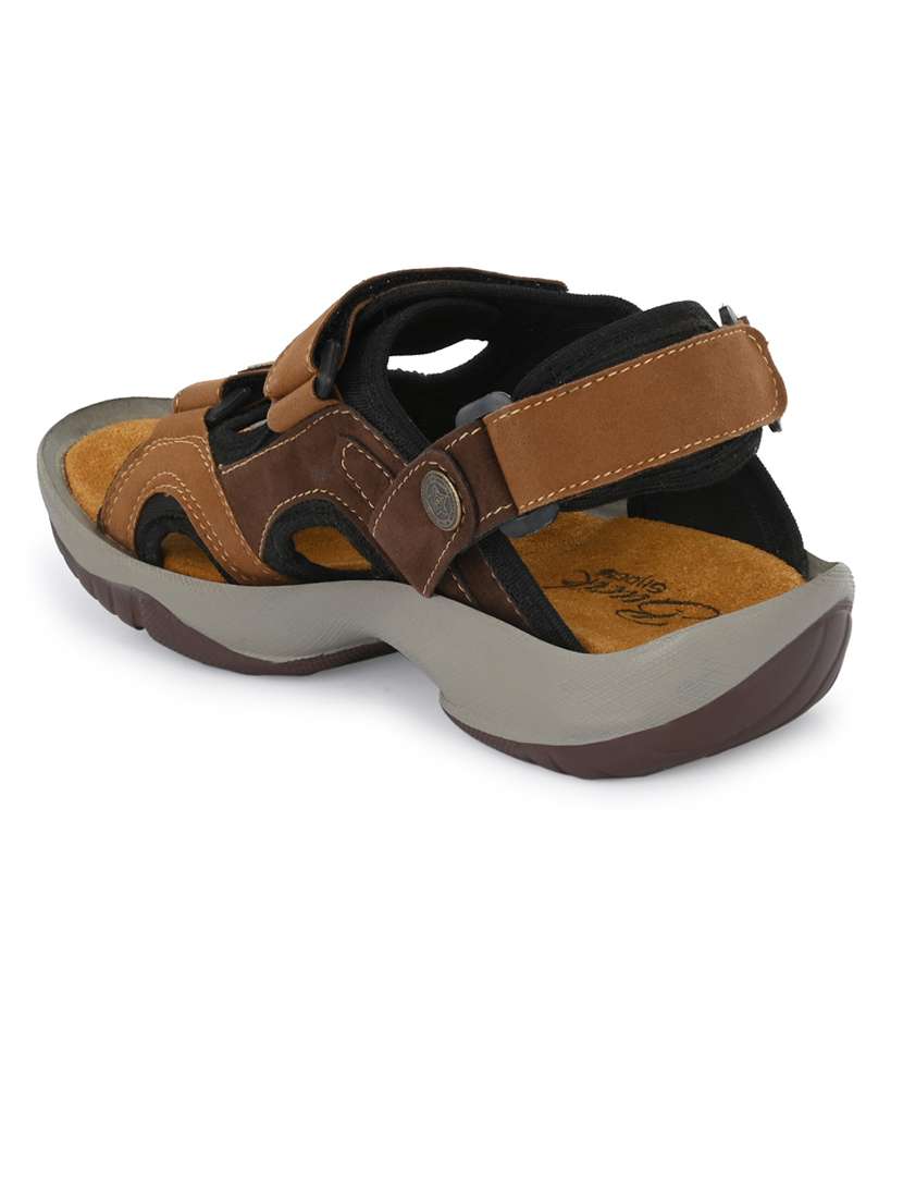 men brown back strap floater - 21278368 -  Standard Image - 3