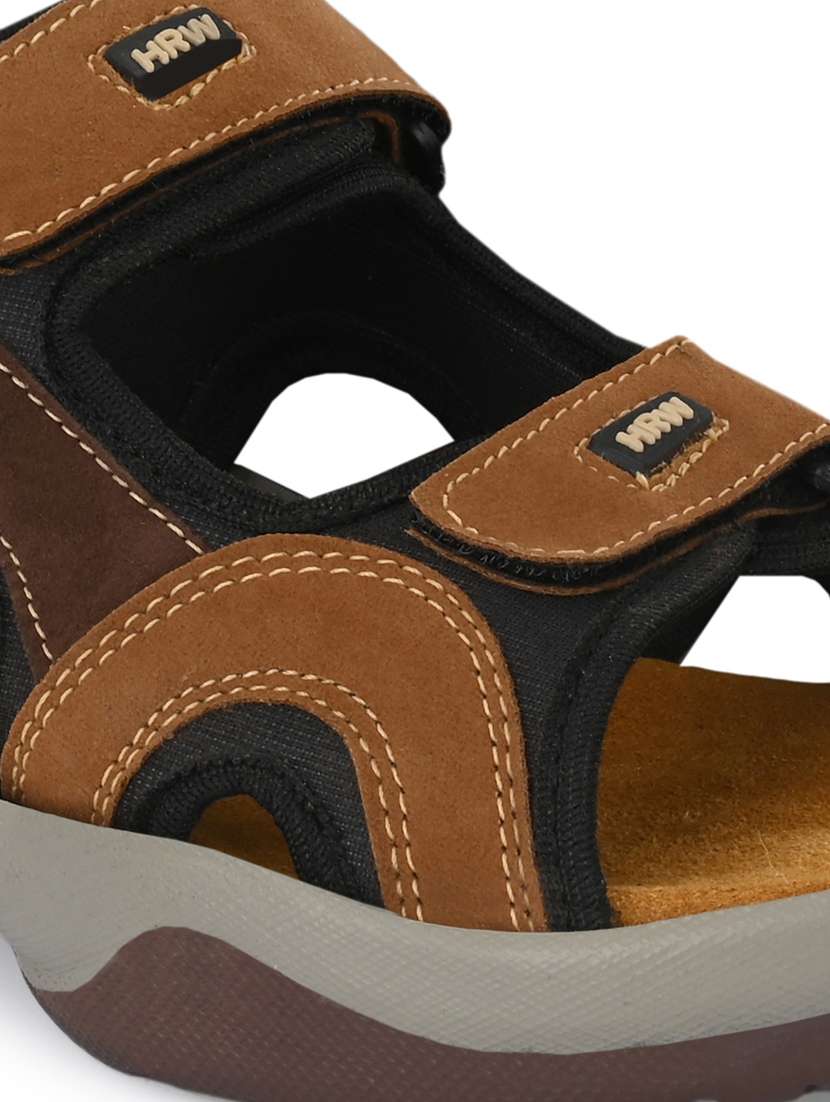 men brown back strap floater - 21278368 -  Standard Image - 5