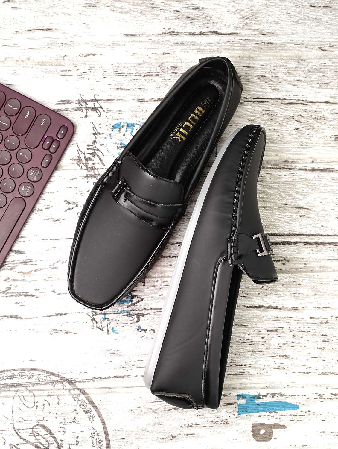 bucik black men comfortable lightweight slip on loafers loafers for men 