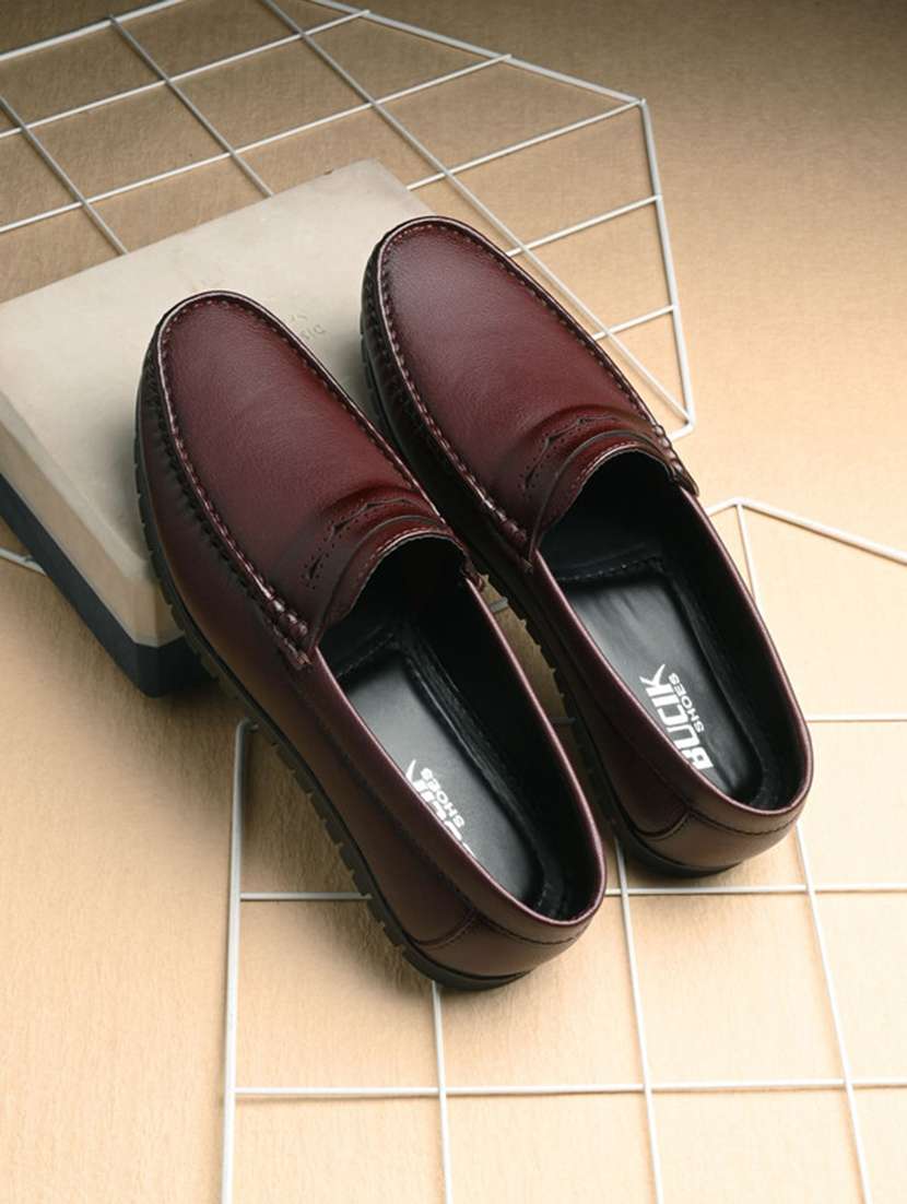 brown synthetic slip on loafers - 21278696 -  Zoom Image - 0