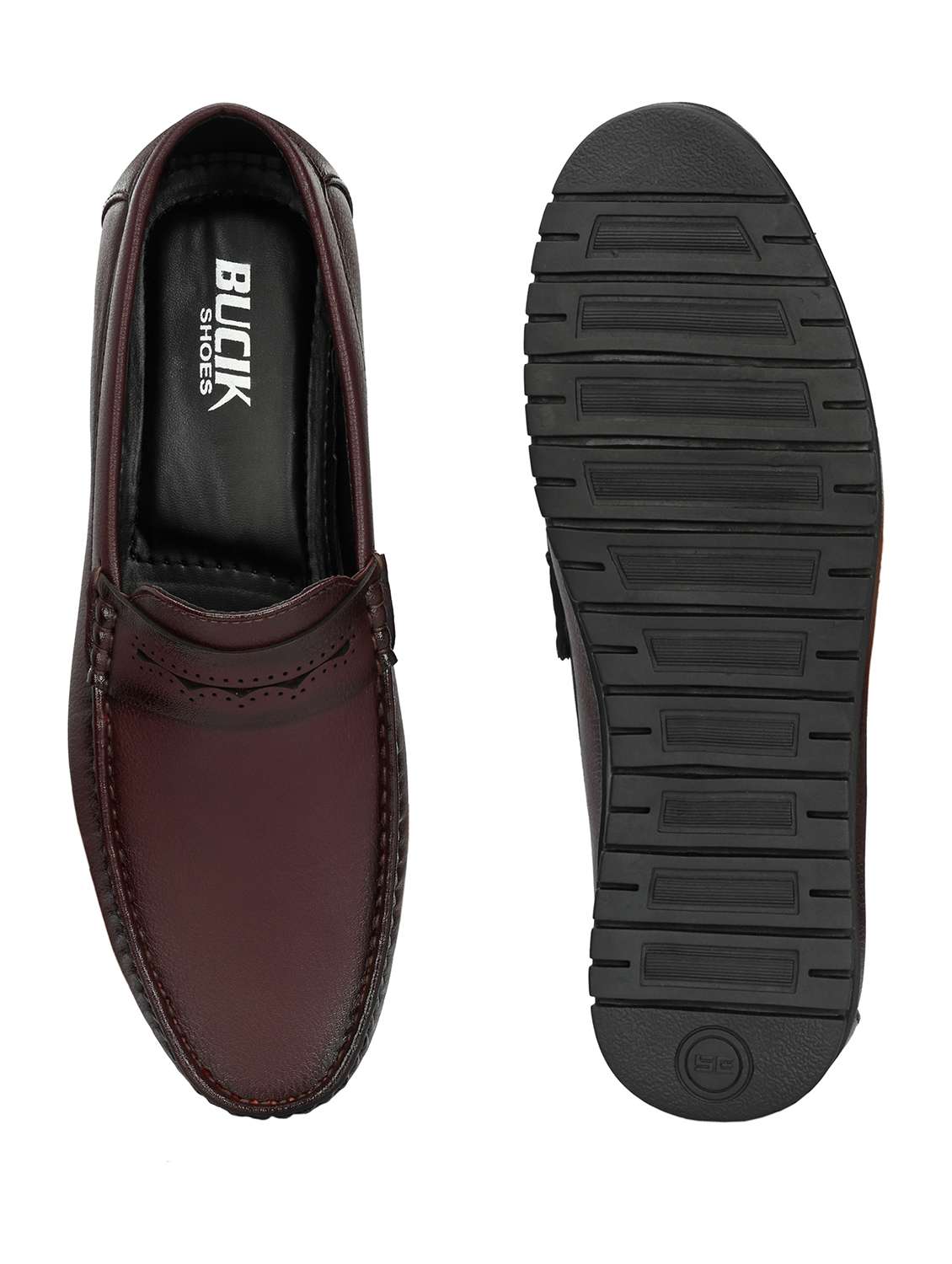 brown synthetic slip on loafers - 21278696 -  Standard Image - 3