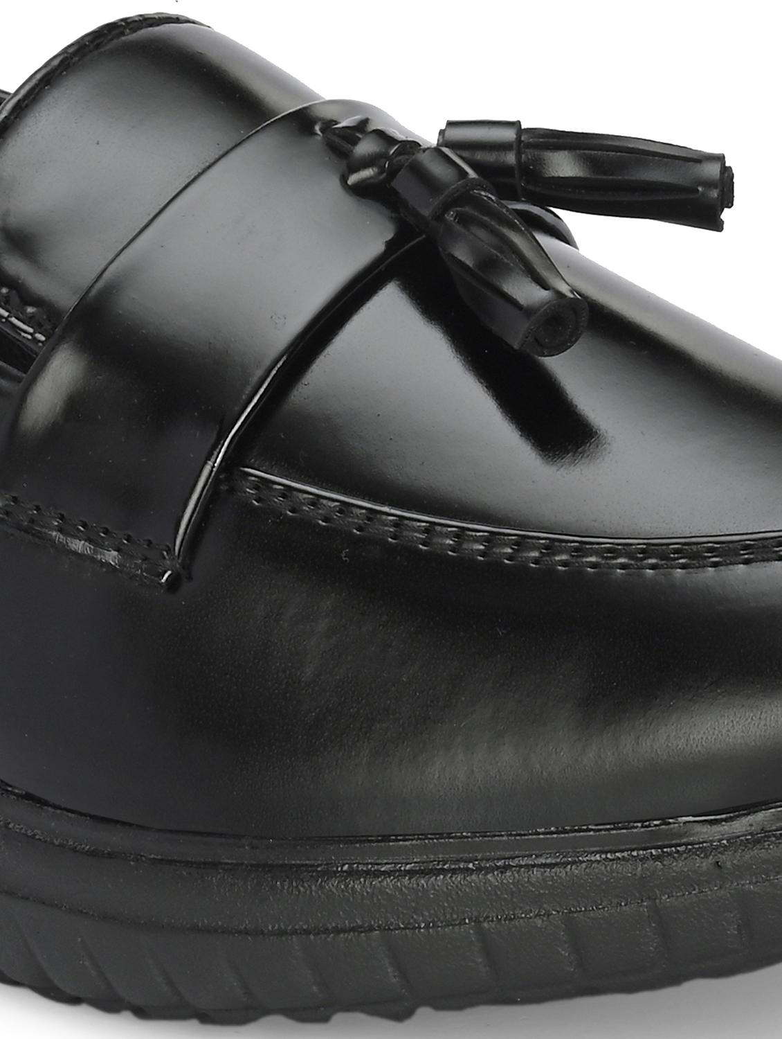 black synthetic slip on loafers - 21278710 - Standard Image - 5