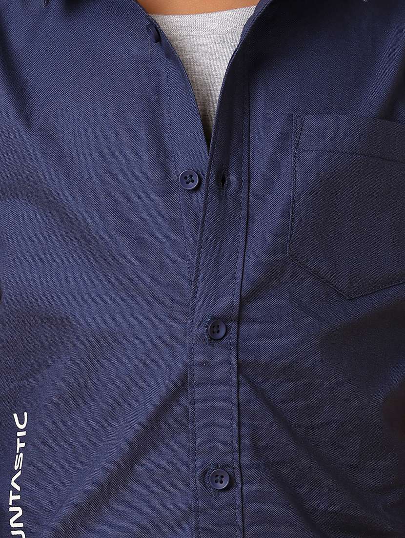 boys blue solid short sleeve shirt - 21278970 -  Standard Image - 5