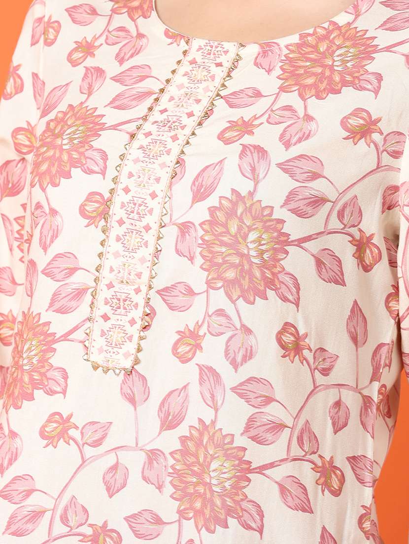 women three quarter sleeve straight kurta - 21278972 -  Standard Image - 5