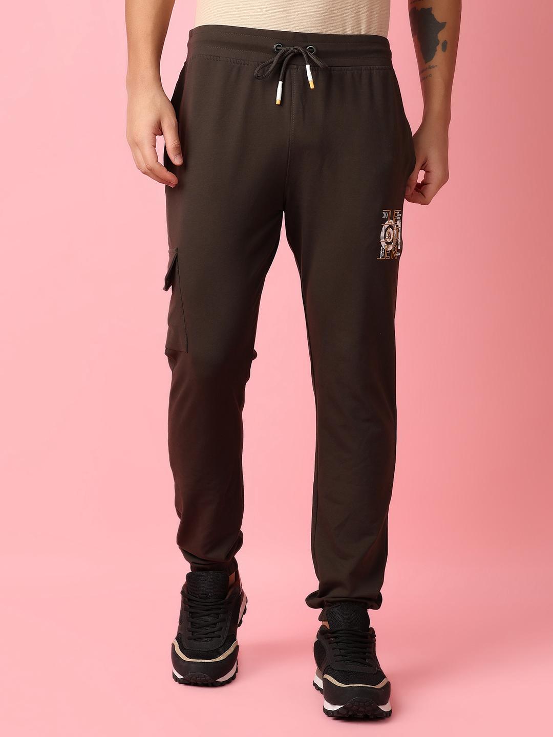 olive cotton full length track pant - 21279012 - Zoom Image - 0