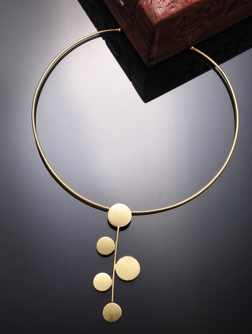 gold metal short necklace - 21279326 -  Zoom Image - 0