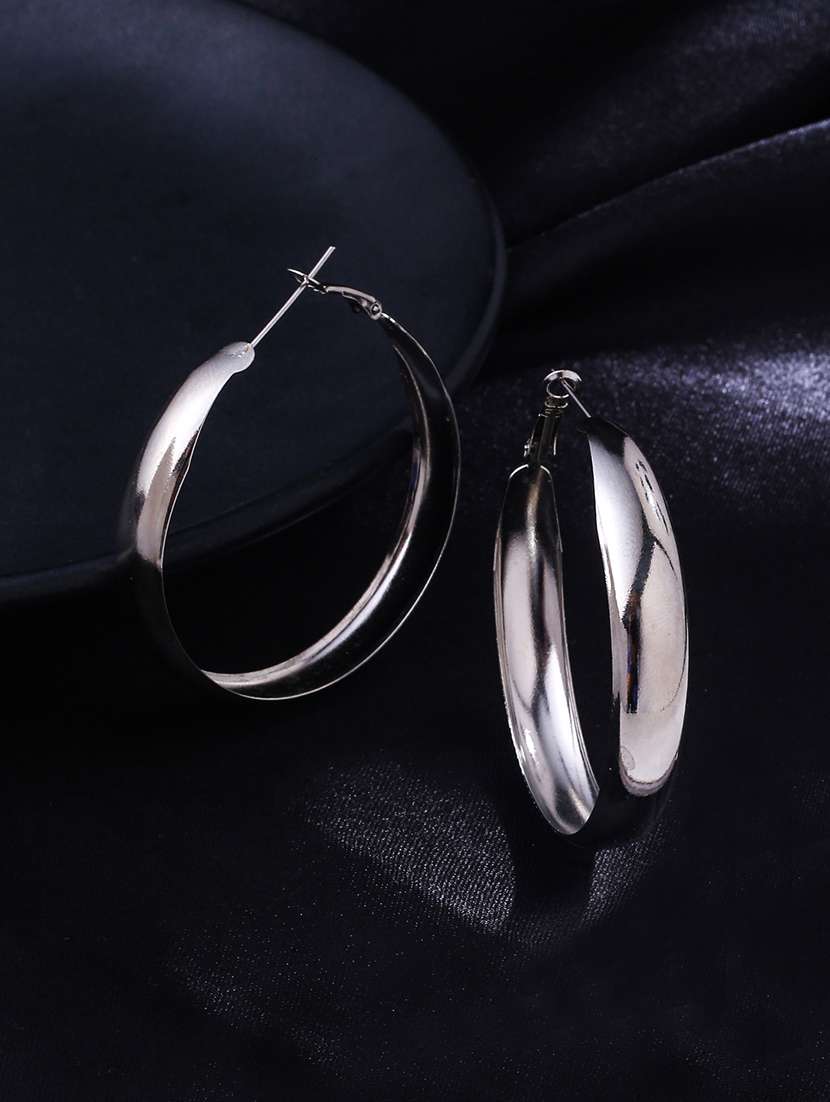 silver stainless steel hoop earrings
