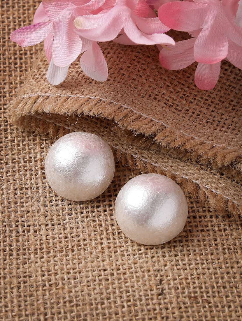white plastic stud earrings