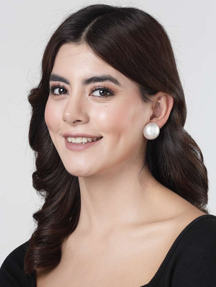 white plastic stud earrings - 21279411 -  Standard Image - 3