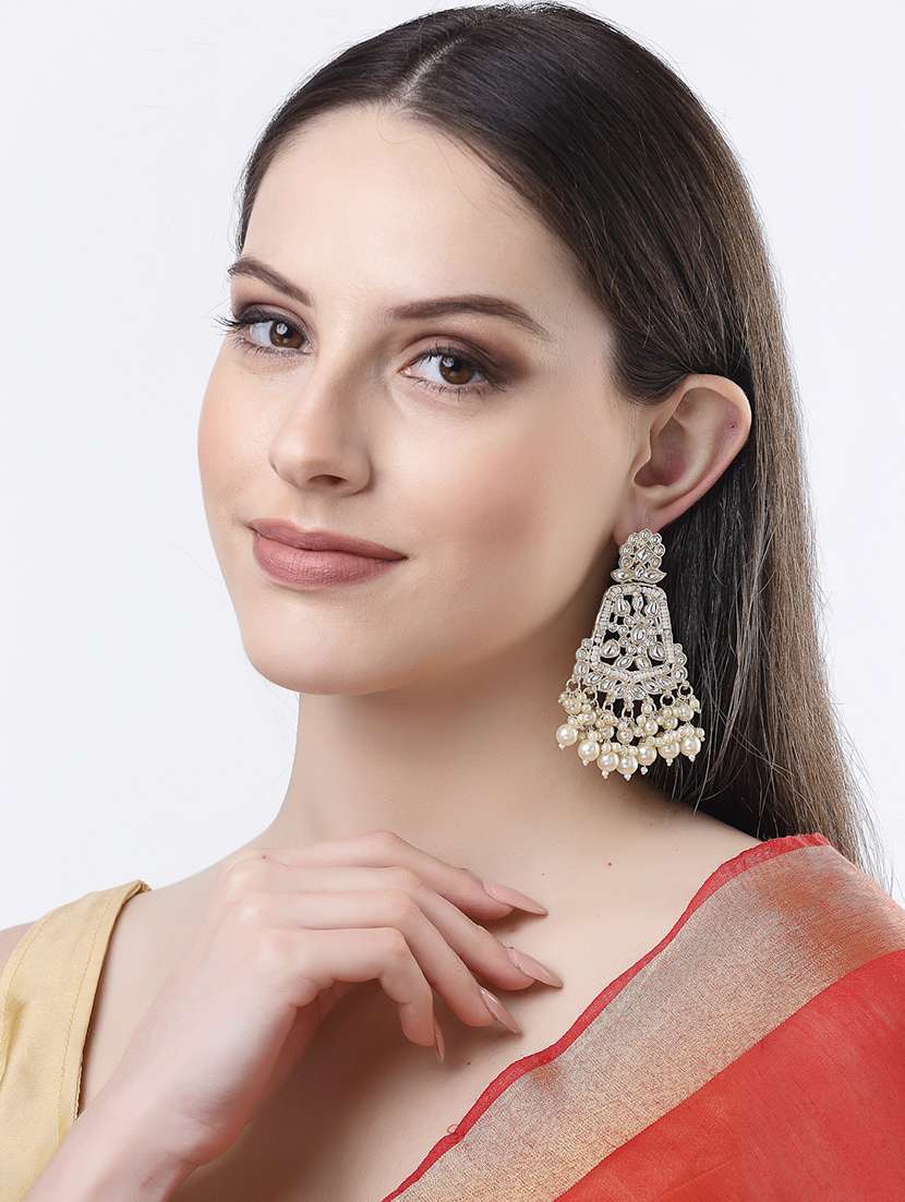 gold metal drop earrings - 21279414 -  Standard Image - 3