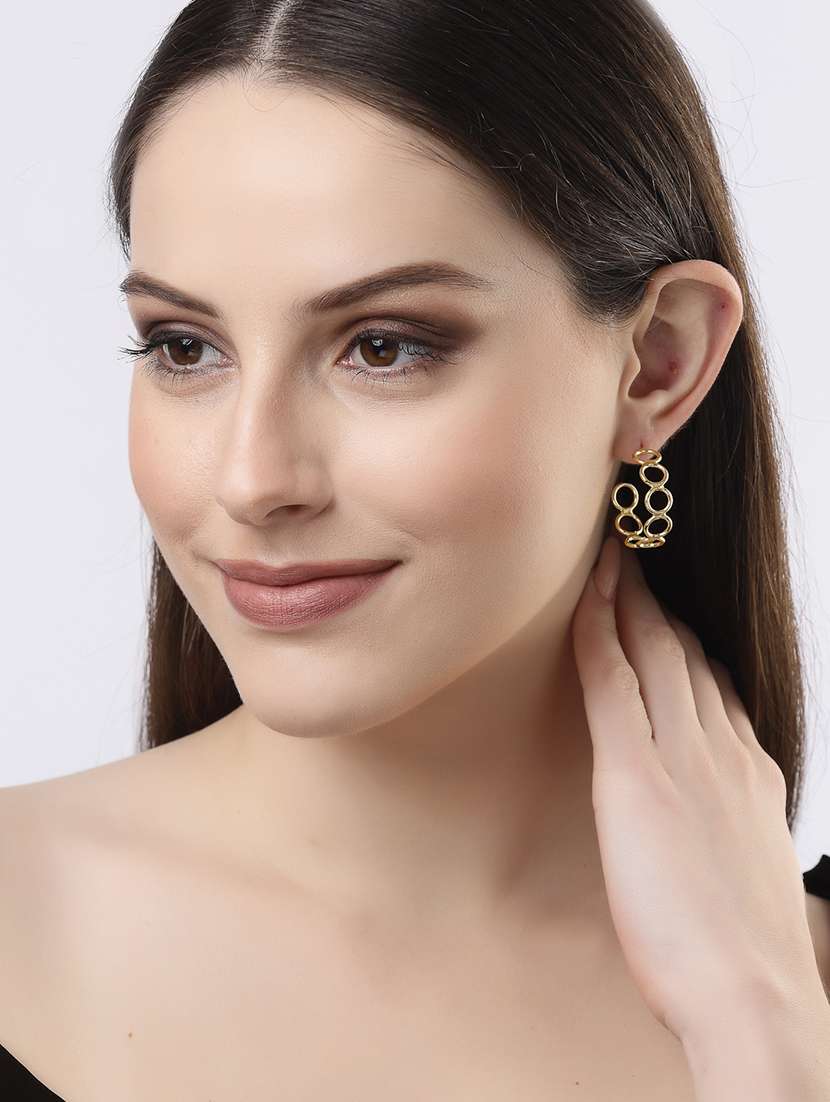 Women Gold Plated Hoop Earrings