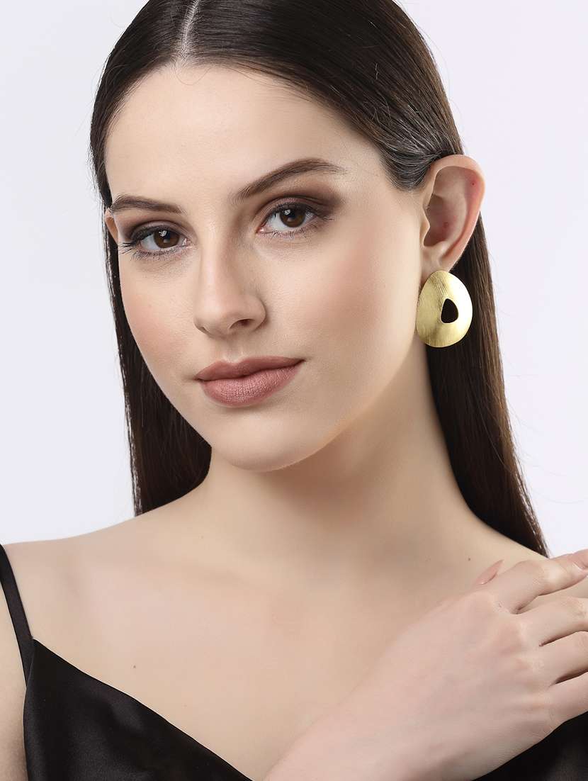 Gold Alloy Stud Earring