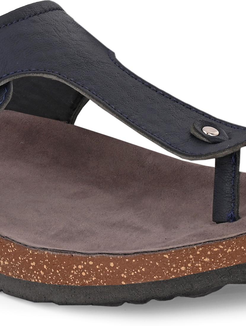 blue synthetic slip on sandals - 21279838 - Standard Image - 5